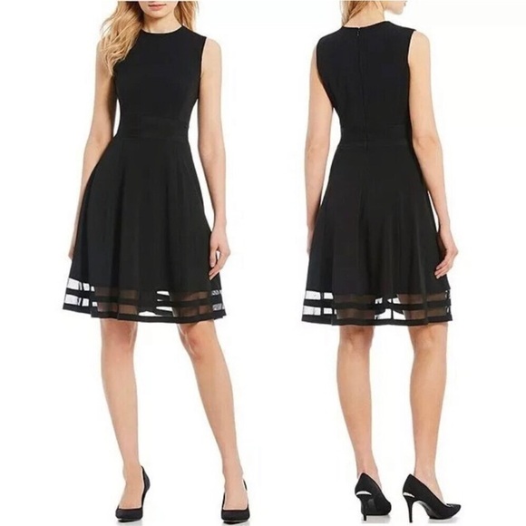 Calvin Klein Dresses & Skirts - CALVIN KLEIN Black Fit & Flare Dress Size 12